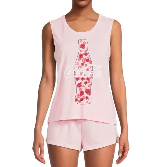 Coco-Cola Women's 2pc Tank & Shorts Pajama Set with Socks - NWT - XL- 2X - Picture 3 of 3
